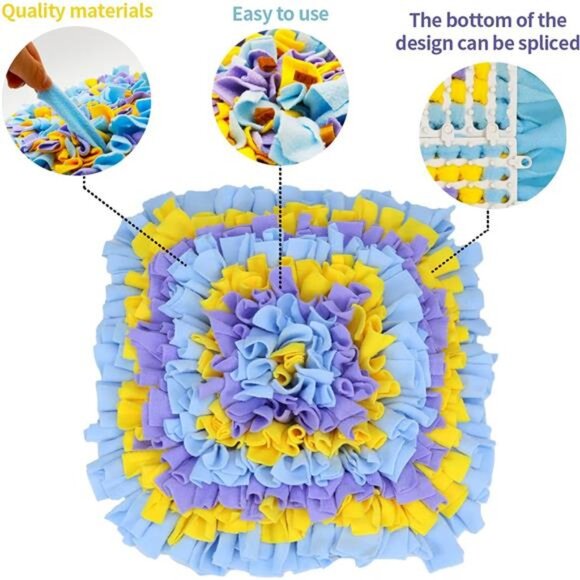 Dog Snuffle Mat, Feeding Mat for Dogs, Durable Interactive Puzzle Toys - Picture 3 of 7